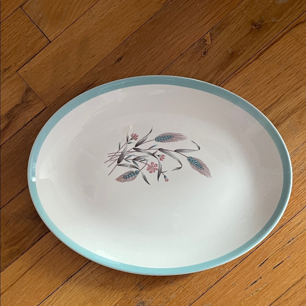 Homer Laughlin Duratone "Spring Garden" oval platter 1960's